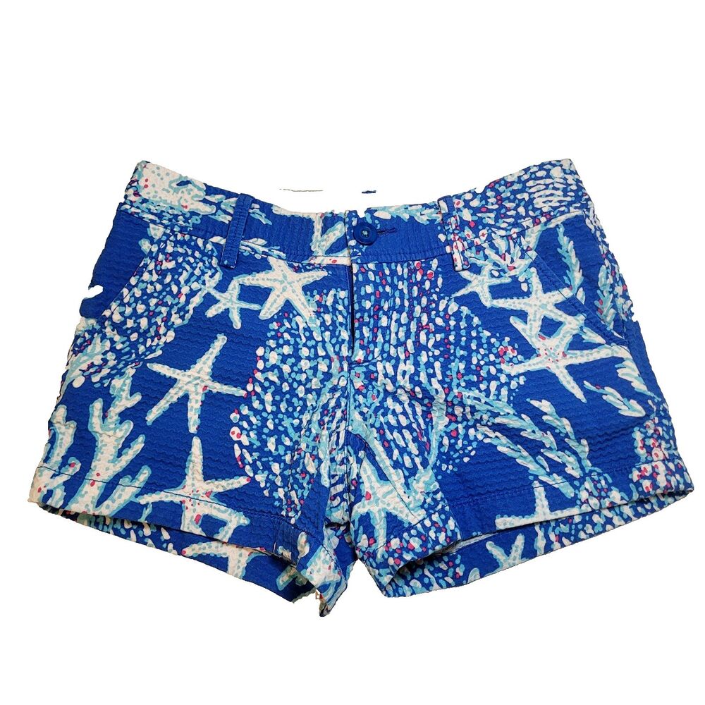 Lilly Pulitzer Callahan Short SHORTS Brewster Blue Good Reef starfish Size 30"